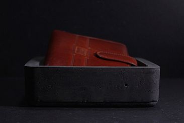 DEEP charcoal concrete tray